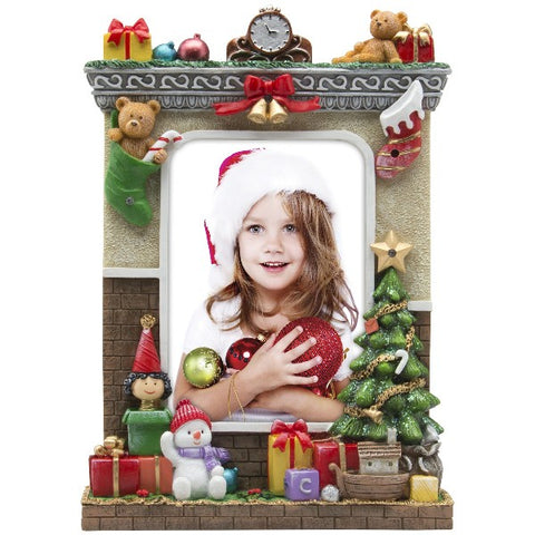 Picture of Light Up Hearth Christmas Resin Picture Frame