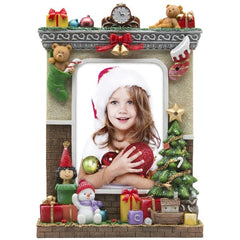 Light Up Hearth Christmas Resin Picture Frame