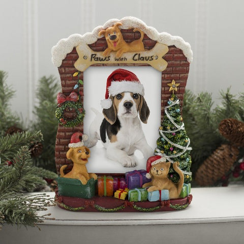 Picture of Light Up Paws with Claus Resin Picture Frame