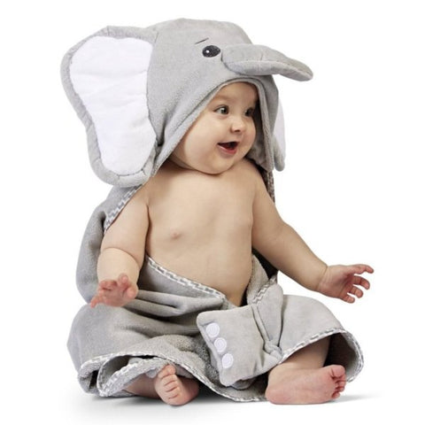 Picture of Lil' Spout Gray Elephant Baby Bath Hooded Towel