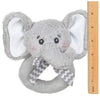 Lil' Spout Gray Elephant Plush Ring Rattles - 6 Pack