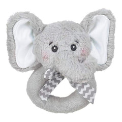 Lil' Spout Gray Elephant Plush Ring Rattle
