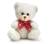 Little White Bear with Red Stitched Nose - 12 Pack