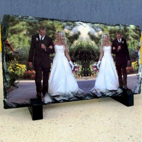 Picture of Mirror Image Printing on Long Rectangular Stone Slates