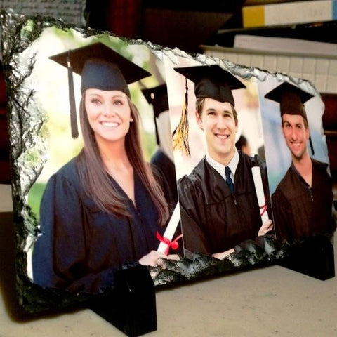 Picture of Three Photos Printed on Long Rectangular Stone Slates