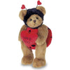 Love Bug Plush Stuffed Teddy Bear in Ladybug Suit and Holding Heart