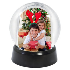 Mini Photo Snow Globe with Black Base