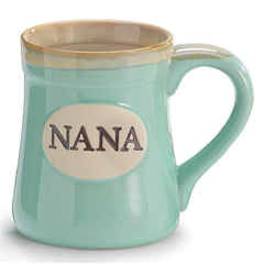 Mint Green Nana/Message 18 oz. Porcelain Mugs - 4 Pack