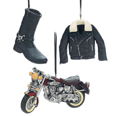 Picture of 3 Piece Motorcycle Biker Theme Hanging Ornament Set