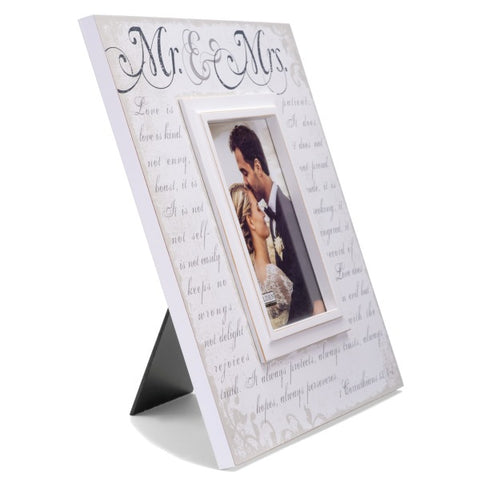 Picture of Mr. & Mrs. Corinthian Scripts 5x7 Wood Picture Frames - 4 Pack