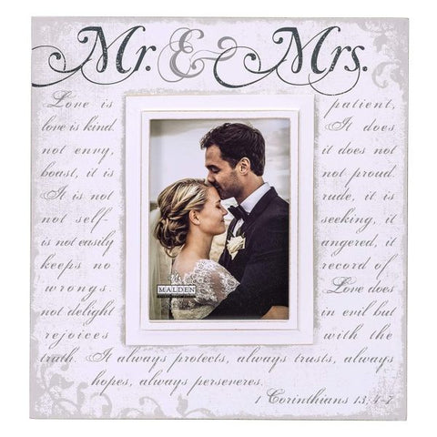 Picture of Mr. & Mrs. Corinthian Scripts 5x7 Wood Picture Frame