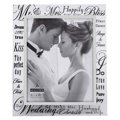 Picture of Mr. & Mrs. Metallic Glass 8x10 Picture Frame