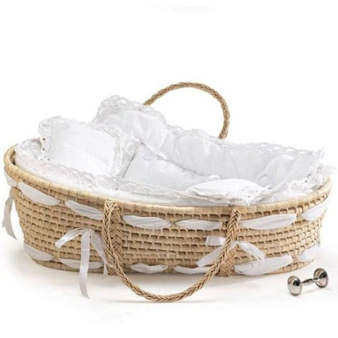 Picture of Natural Moses Basket with White Beding - Pack of 3