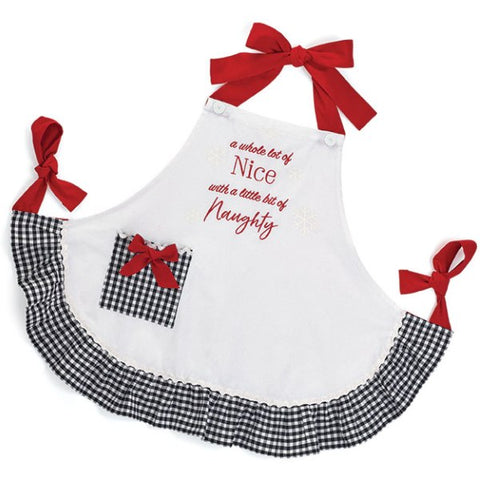 Picture of Nice and Naughty Gingham Ruffle Apron