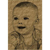 Photo Pencil On Wall Drawing Printed on Oval Stone Slates