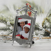 Pewter Sled Photo Ornament Frame