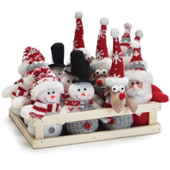 Plush Christmas Character Ornaments - 12  Pack