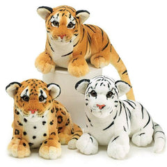 Plush Jungle Animal Trio - Tiger, White tiger and Leopard