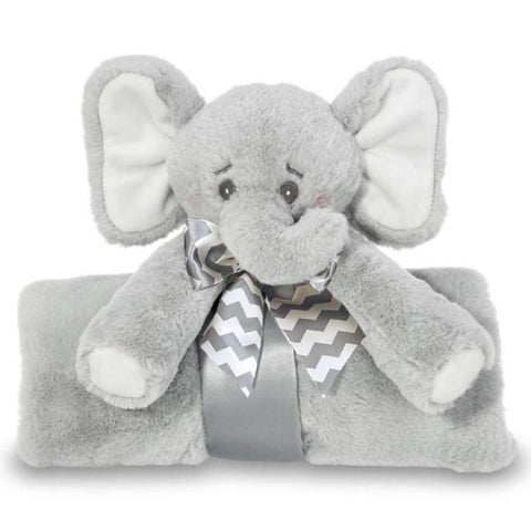 Picture of Plush Stuffed Animal Large Security Blanket Cuddle Me Spout Gray Elephant Blanket