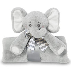 Plush Stuffed Animal Large Security Blanket Cuddle Me Spout Gray Elephant Blanket