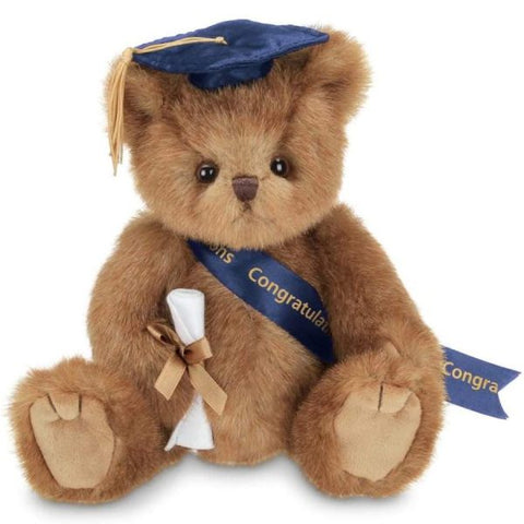 Picture of Plush Stuffed Graduation Teddy Bear Smarty in Blue Cap