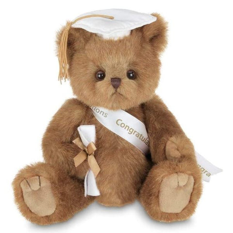 Picture of Plush Stuffed Graduation Teddy Bear Smarty in White Cap