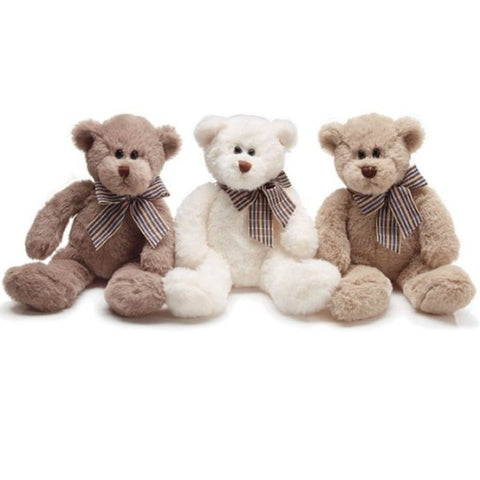 Picture of Plush Bear Trio with Checked Bow - Pack of 2 Trio Sets