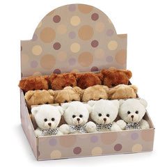 Plush Beige/Rust/White Bears - 12 Pack