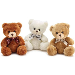 Plush Beige/Rust/White Bear Set