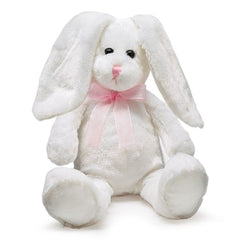 Plush White Bunny with Long Floppy Ears - 6 Pack
