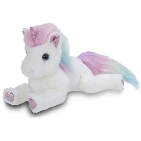 Picture of White Plush Stuffed Animal Unicorn Rainbow Shimmers