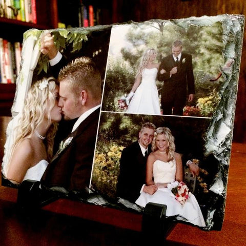 Picture of Three Photos Printed on Rectangular Stone Slates