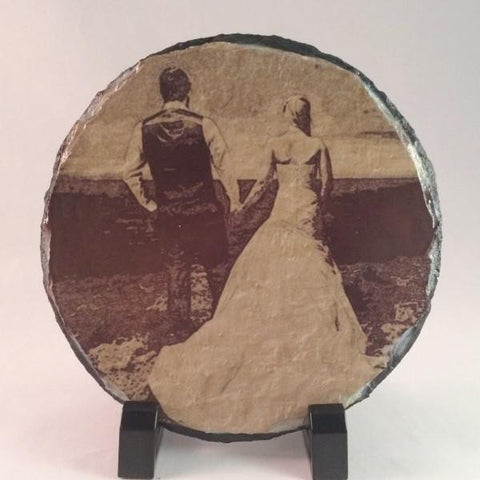 Picture of Photo Pencil On Wall Drawing Printed on Round Stone Slates