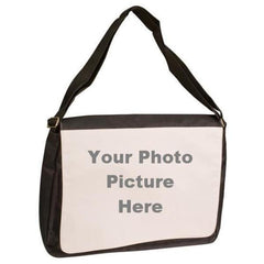 Black Shoulder Bag with Photo Picture Front Flap