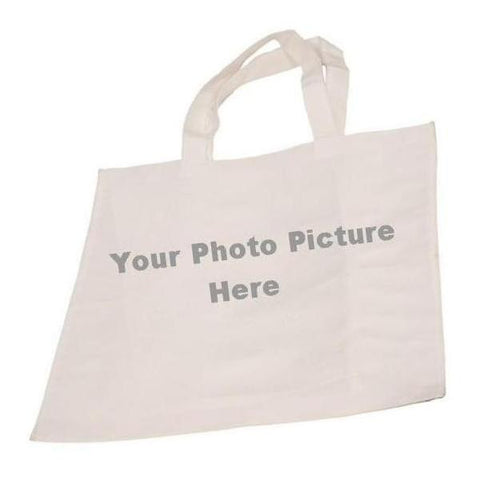 Picture of White Canvas 7" Gusset Tote Bag for Your Picture