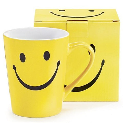 Picture of Smiley Face 14 oz. Stoneware Coffee Mugs/Cups - 6 Pack