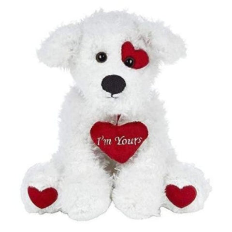 Picture of Smootchie Poochie White Plush Stuffed Animal Puppy Dog with Hearts