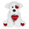 Smootchie Poochie White Plush Stuffed Animal Puppy Dog with Hearts