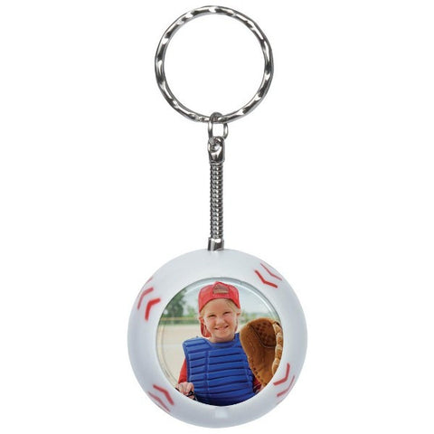 Picture of Baseball Photo Snap-in Keychains - 12 Pack