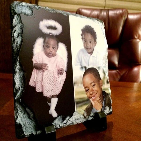 Picture of Three Photos Printed on Square Stone Slates
