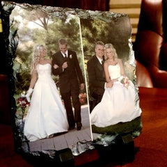 Two Photos Printed on Square Stone Slates