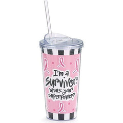 Survivor Superpower 20 oz. Acrylic Travel Cup with Straw - 6 Pack