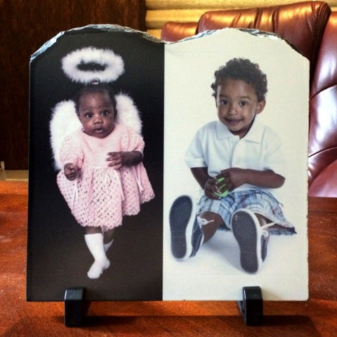 Picture of Two Photos Printed on Tablet Stone Slate