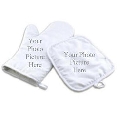 Oven Mitt and Hot Pad Set with Photo Picture