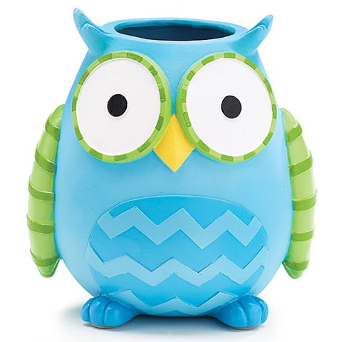 Picture of WHO'S CUTEST BOY Blue Owl Resin Vase/Planter - 3 Pack