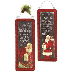Wall Hanging Merry Christmas Sign with Santa Holiday Decoration Set