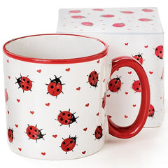 White Lovely Ladybug Coffee Mug - 6 Pack