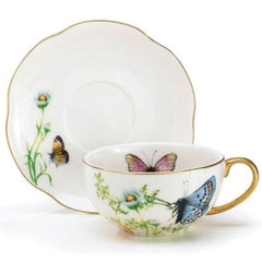 Wings of Grace Porcelain Teacup and Saucer Sets - Pack of 2 Sets
