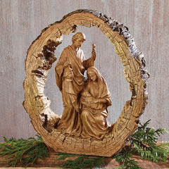 Wood Carved Resin Holy Family Nativity - Pack of 2