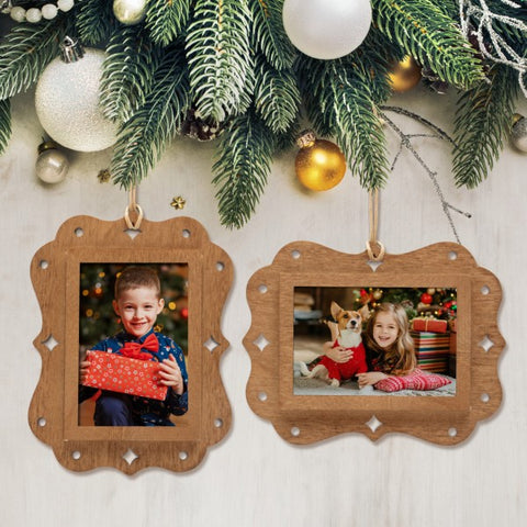 Picture of Wood DIY Rectangle Photo Ornament - 10 Pack